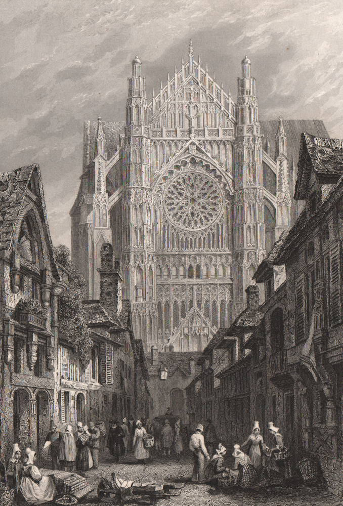 CATHÉDRALE DE BEAUVAIS. Oise 1844 old antique vintage print picture
